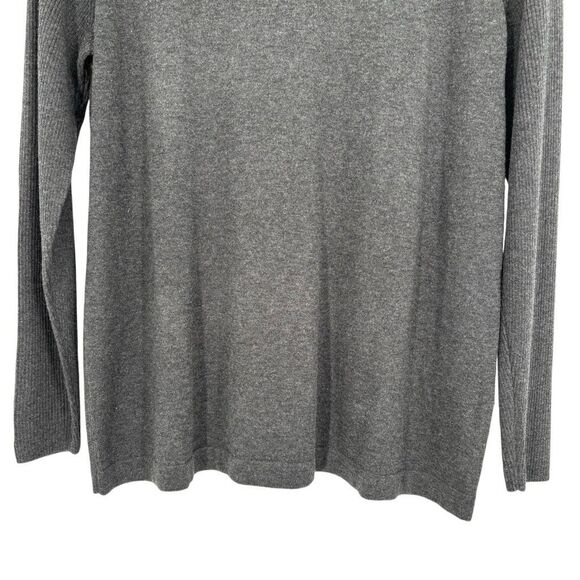 J. Jill Silk Cotton Turtleneck Sweater Gray Long Sleeve Lightweight Knit Top MP - Picture 4 of 7
